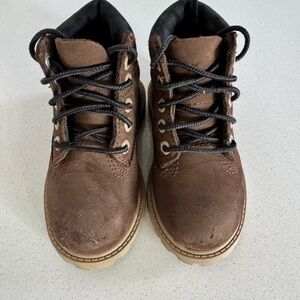 Brown Leather Lace-Up Boots